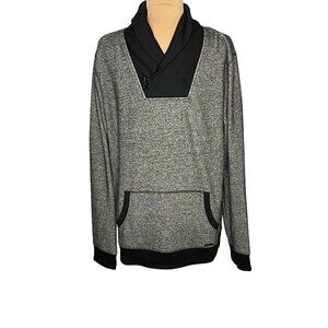 Men's Express Gray and Black Sweatshirt Size Large Shawl Collar